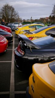 Stunning Row of Sports Cars Including Iconic JDM Toyota Supra Wallpaper