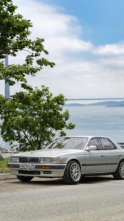 Stunning Silver Nissan Laurel C33 JDM Classic Car Wallpaper