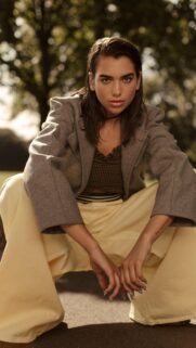 Dua Lipa Stunning Portrait Fashion Wallpaper for Mobile