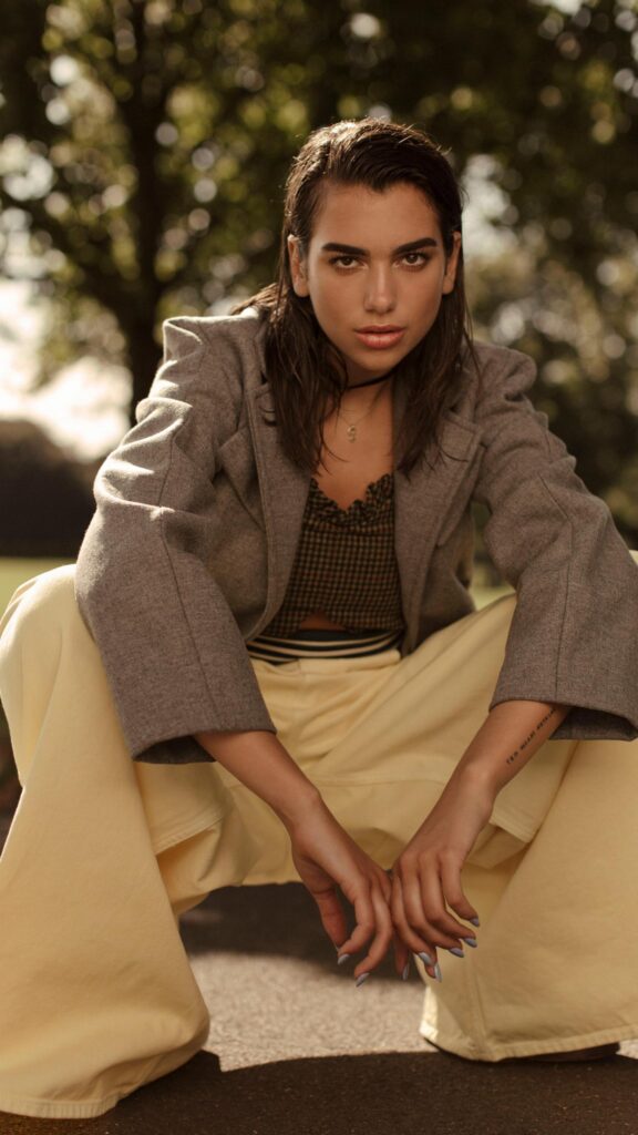 Dua Lipa Stunning Portrait Fashion Wallpaper for Mobile