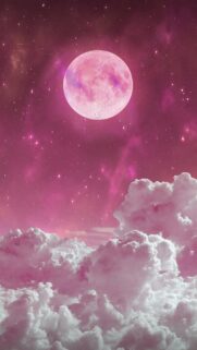Ethereal Pink Full Moon Spiritual Energy and Manifestation Wallpaper