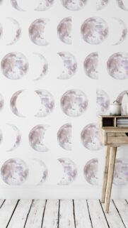 Dreamy Watercolor Moon Phase Cycle Spiritual Aesthetic Wallpaper