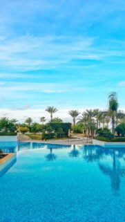 Luxury Resort Pool Manifestation Vision Board Aesthetic Wallpaper