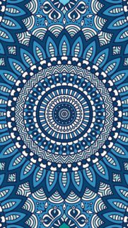 Divine Blue Mandala Spiritual Energy Geometry Pattern Phone Wallpaper