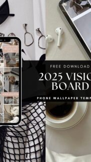 2025 Vision Board Manifestation Goal Setting Phone Wallpaper