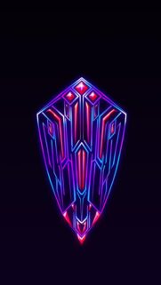 Neon Shield Cyberpunk Tech Emblem Mobile Wallpaper