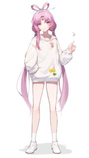 Cute Anime Girl with Pink Hair in Oversized White Hoodie Wallpaper