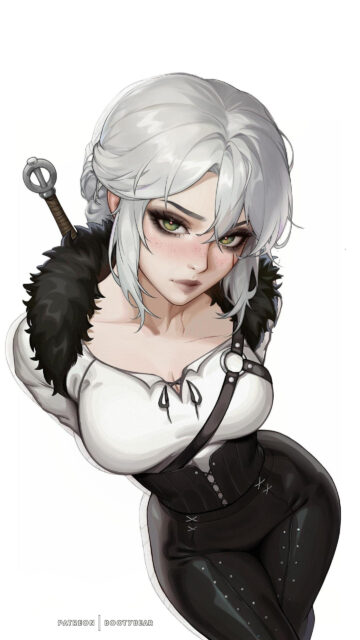 Ciri The Witcher Fantasy Character Portrait Mobile Wallpaper