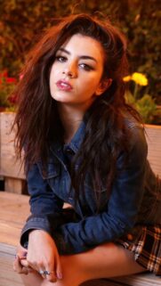 Charli XCX Portrait in Denim Jacket Mobile Wallpaper