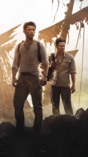 Uncharted Movie Tom Holland and Mark Wahlberg Adventure Wallpaper for Mobile