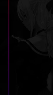 Minimalist Dark Anime Girl Wallpaper with Neon Gradient Line for Mobile