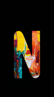 Abstract Letter N Typography Wallpaper with Vibrant Oil Paint Texture
