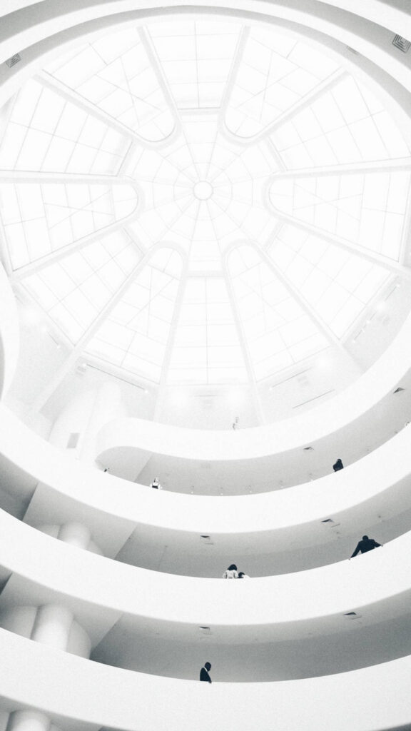 Minimalist Guggenheim Museum Architectural Spiral Wallpaper for Mobile