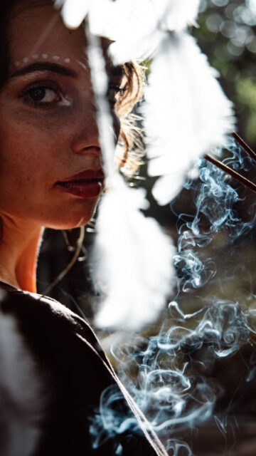 Divine Ritual Sacred Smoke Aura Spiritual Manifestation Wallpaper