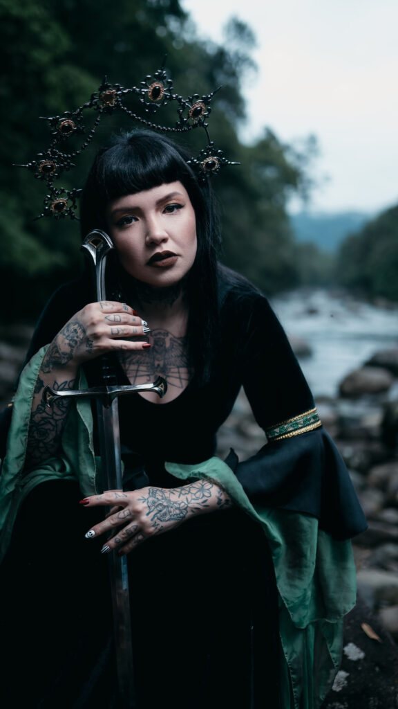 Mystical High Priestess Tarot Energy Aesthetic Dark Fantasy Wallpaper