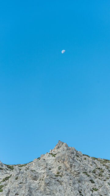 Waxing Gibbous Moon Mountain Spiritual Energy Mobile Wallpaper
