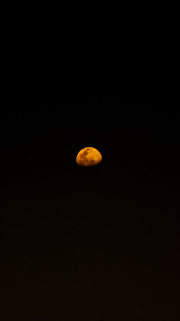 Mystical Golden Waxing Gibbous Moon Phase Spiritual Phone Wallpaper