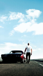 Dominic Toretto with Dodge Charger Fast and Furious Mobile Wallpaper
