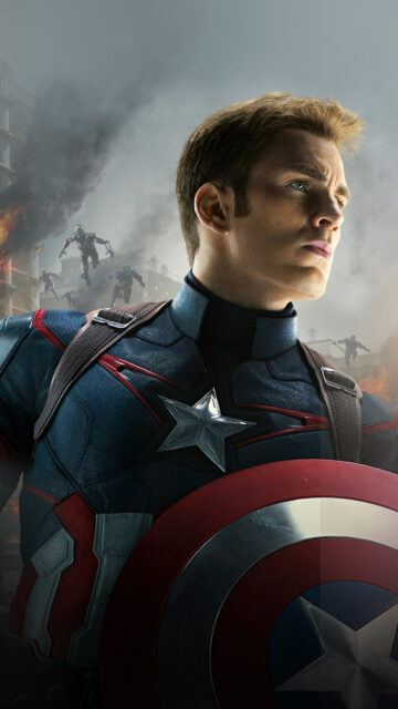Captain America Avengers Battle Scene Phone Wallpaper