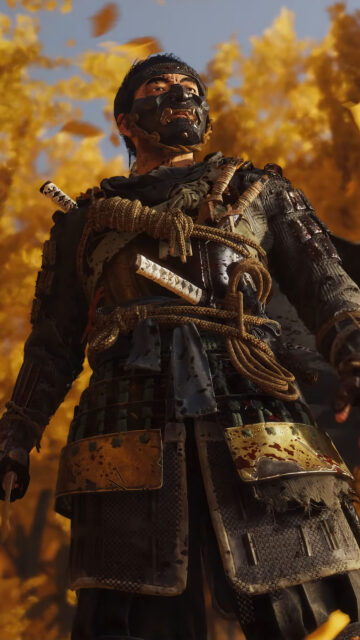 Ghost of Tsushima Jin Sakai Warrior High-Res Mobile Wallpaper