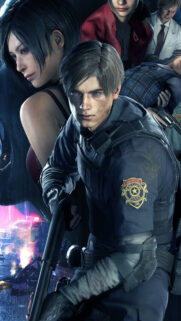 Resident Evil 2 Remake Leon and Cast Phone Wallpaper