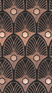 Elegant Art Deco Geometric Copper and Black Mobile Wallpaper
