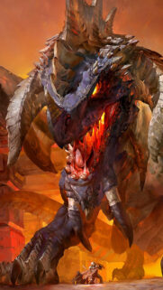 Epic Fire Dragon vs Knight Fantasy Battle Phone Wallpaper