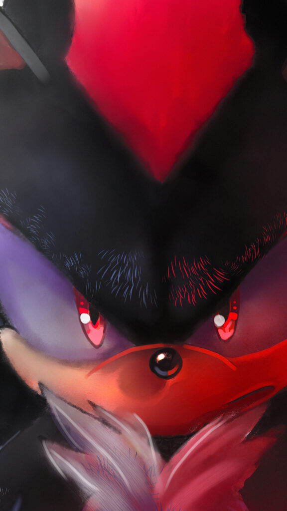 Extreme Close-Up Shadow the Hedgehog Mobile Wallpaper
