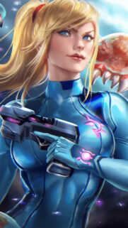 Samus Aran Zero Suit Combat Mobile Wallpaper