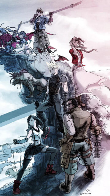 Final Fantasy VII Cast Ensemble Mobile Wallpaper
