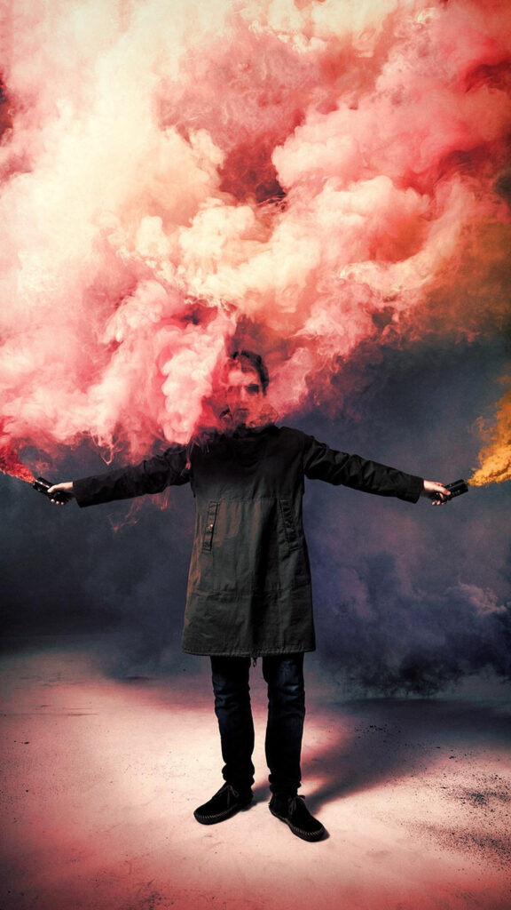 Liam Gallagher Smoking Flare Mobile Wallpaper