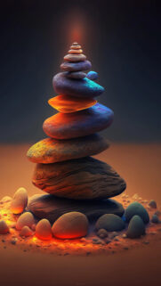 Radiant Stone Cairn Mobile Wallpaper