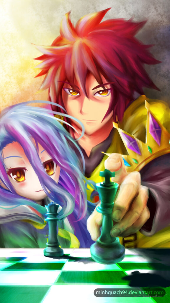 No Game No Life Sora and Shiro Anime Duo Mobile Wallpaper