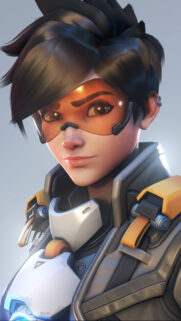 Tracer Overwatch Character Portrait Mobile Wallpaper