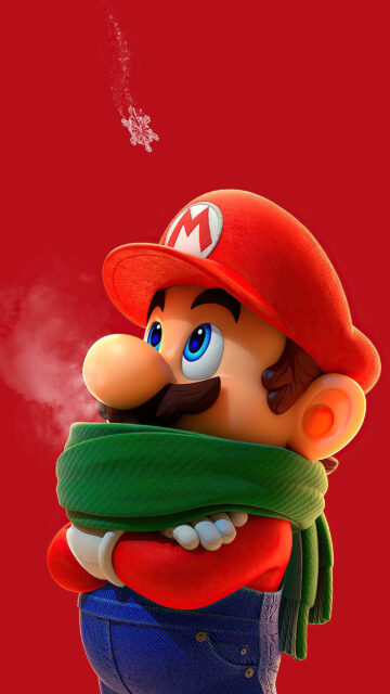Mario Cold Winter Day High Definition Mobile Wallpaper