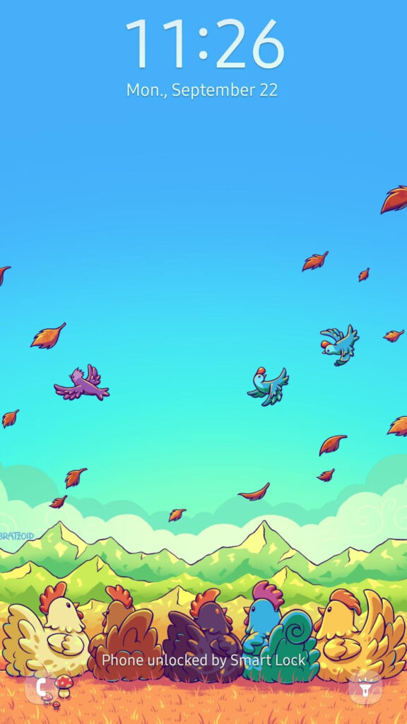 Stardew Valley Chickens and Flying Birds Mobile Wallpaper