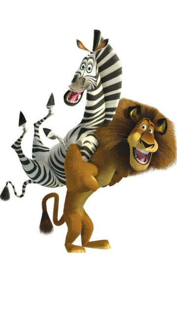 Madagascar Alex and Marty Fun Cartoon Characters Mobile Wallpaper