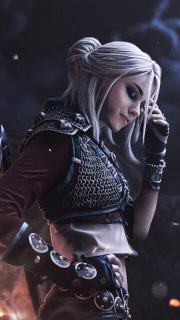Ciri Fantasy Warrior Portrait Mobile Wallpaper
