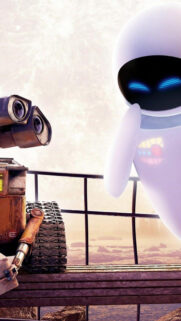 WALL-E and EVE Looking at Each Other Cinematic Mobile Wallpaper