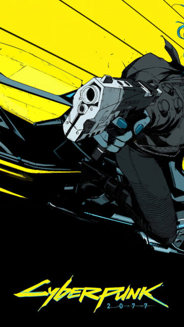 Cyberpunk Futuristic Gunfighter Mobile Wallpaper