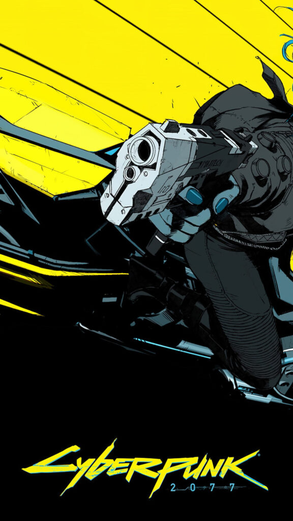 Cyberpunk Futuristic Gunfighter Mobile Wallpaper