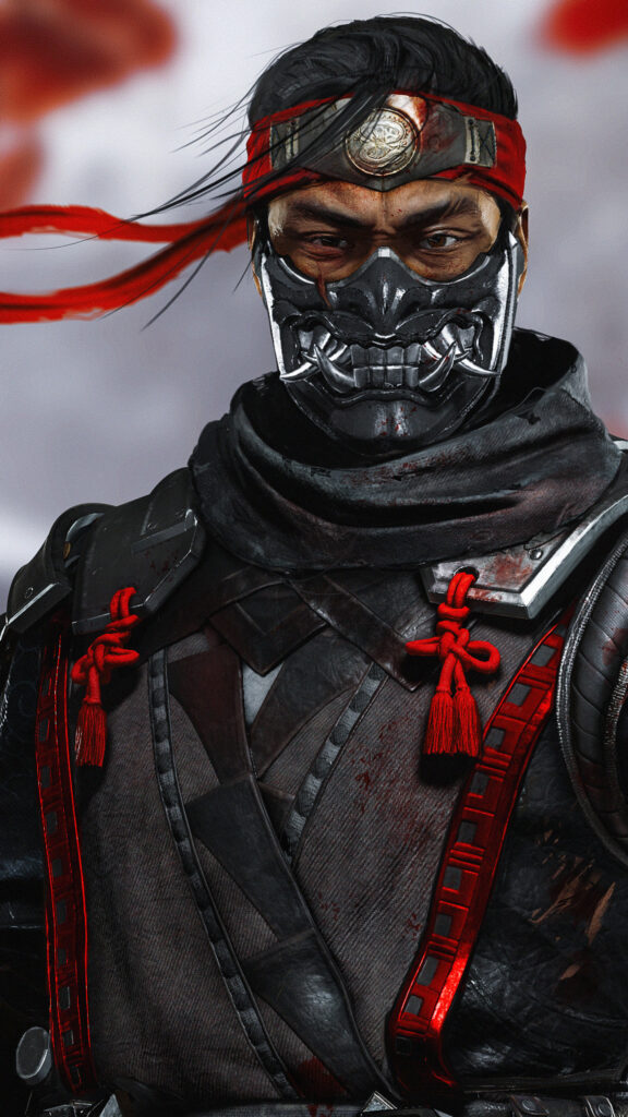 Ghost of Tsushima Jin Sakai Warrior Mask Mobile Wallpaper