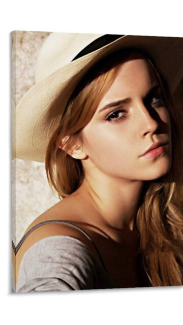 Emma Watson Summer Hat Portrait Mobile Wallpaper