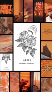 Aries Zodiac Aesthetic Fire Sign Motivational Collage Wallpaper