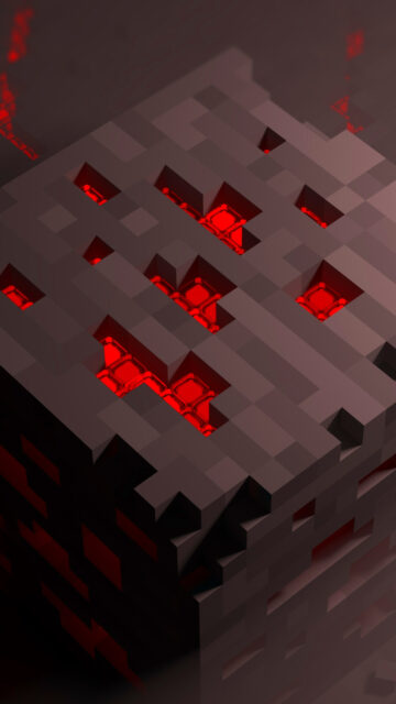 Redstone Ore Minecraft Pixel Art Mobile Wallpaper