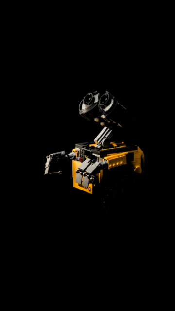 Minimalist Lego Wall-E Robot Portrait Phone Wallpaper