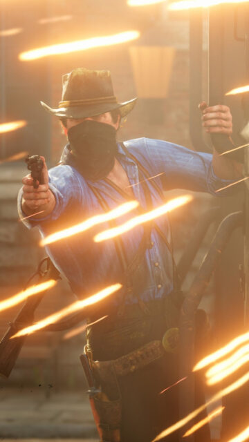 Arthur Morgan Action Mobile Wallpaper