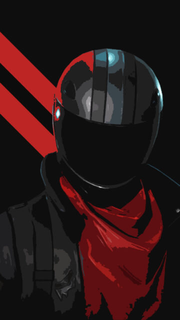 Biker Warrior Red Scarf Art Phone Wallpaper