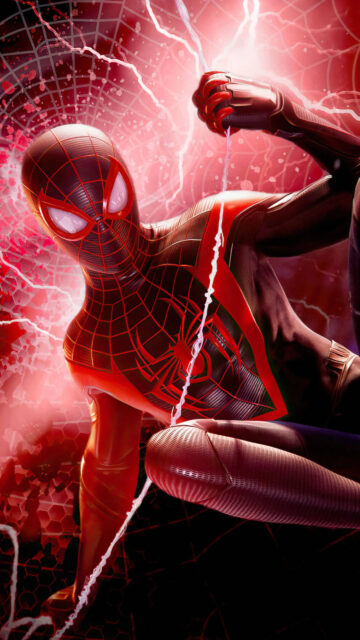 Miles Morales Marvel Spider-Man Action 4K Mobile Wallpaper