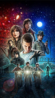 Stranger Things Cast Fantasy Art Mobile Wallpaper